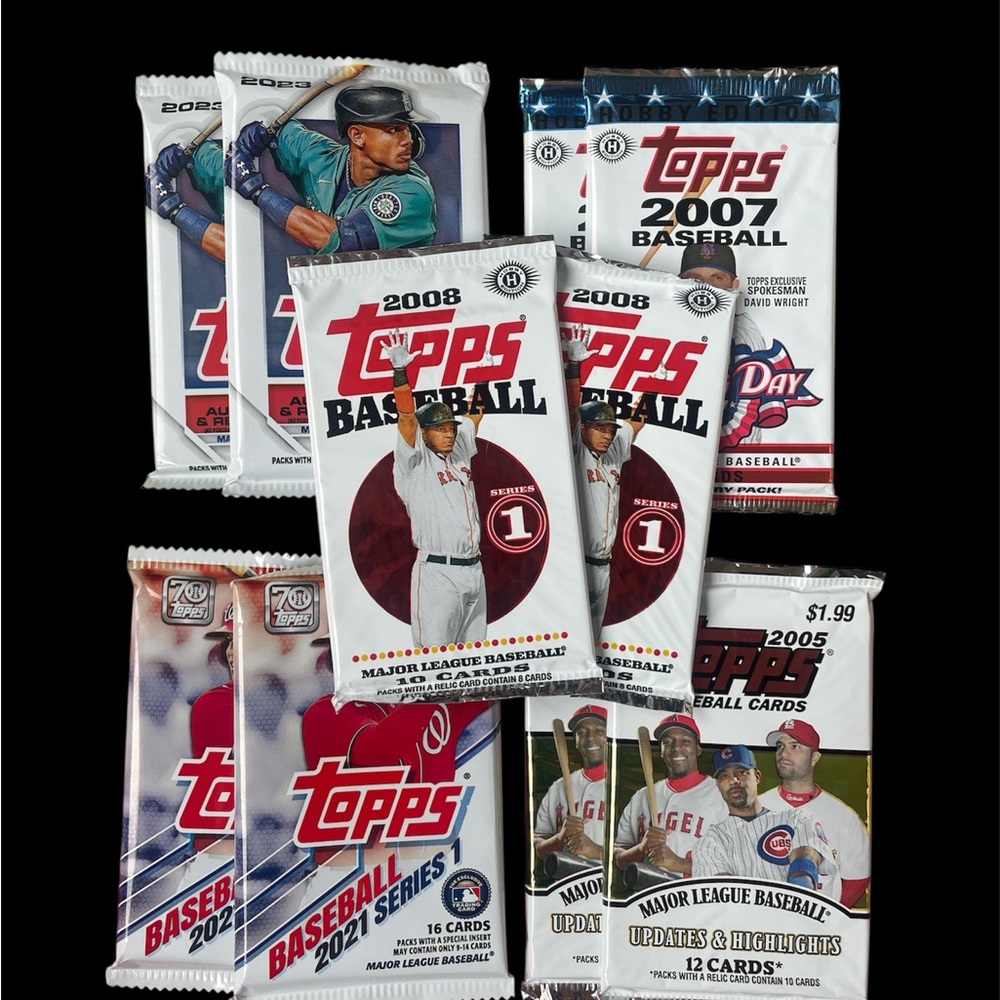 Topps Baseball 10 Factory Sealed Packs Bundle